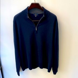 Brooks Brothers Navy quarter zip sweater. Size XL